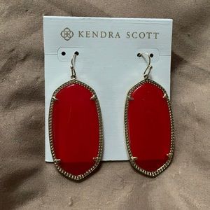 Kendra Scott gold/red earrings